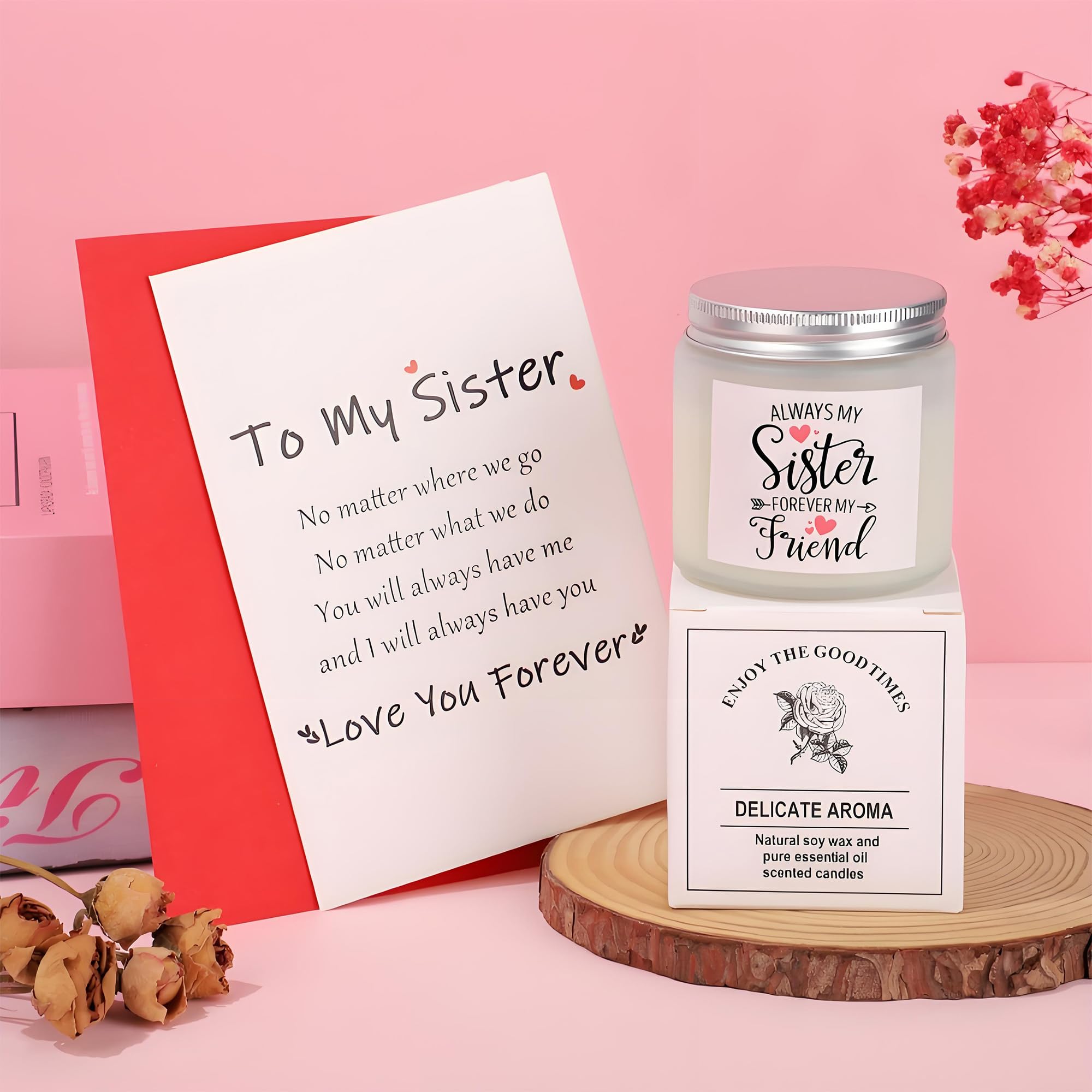 Sister Birthday Gifts, Birthday Christmas Mothers Day Gifts for Sister Sis Set of 8