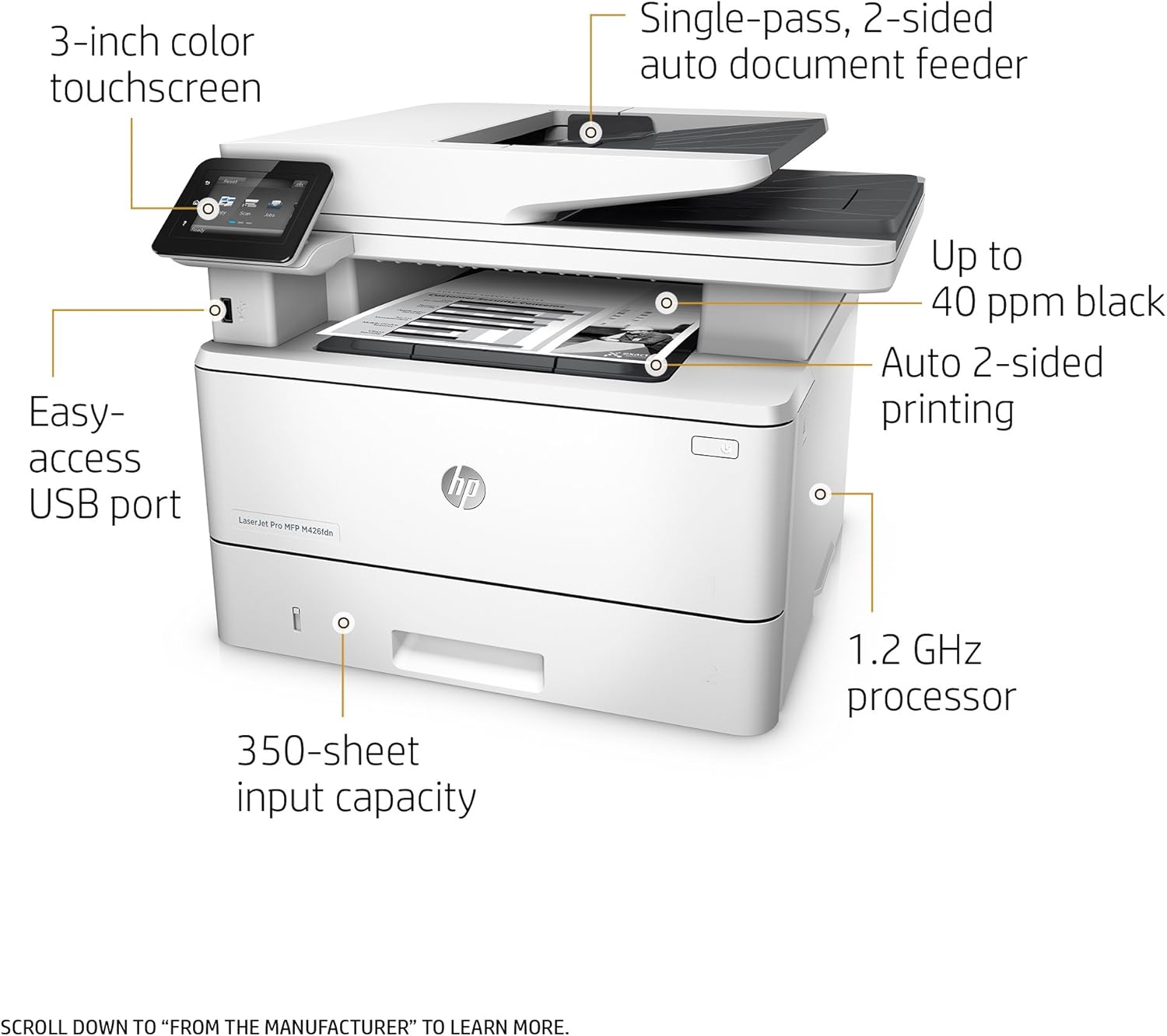 Amazon Com Hp Laserjet Pro M426fdn All In One Laser Printer With Built In Ethernet Double Sided Printing Amazon Dash Replenishment Ready F6w14a