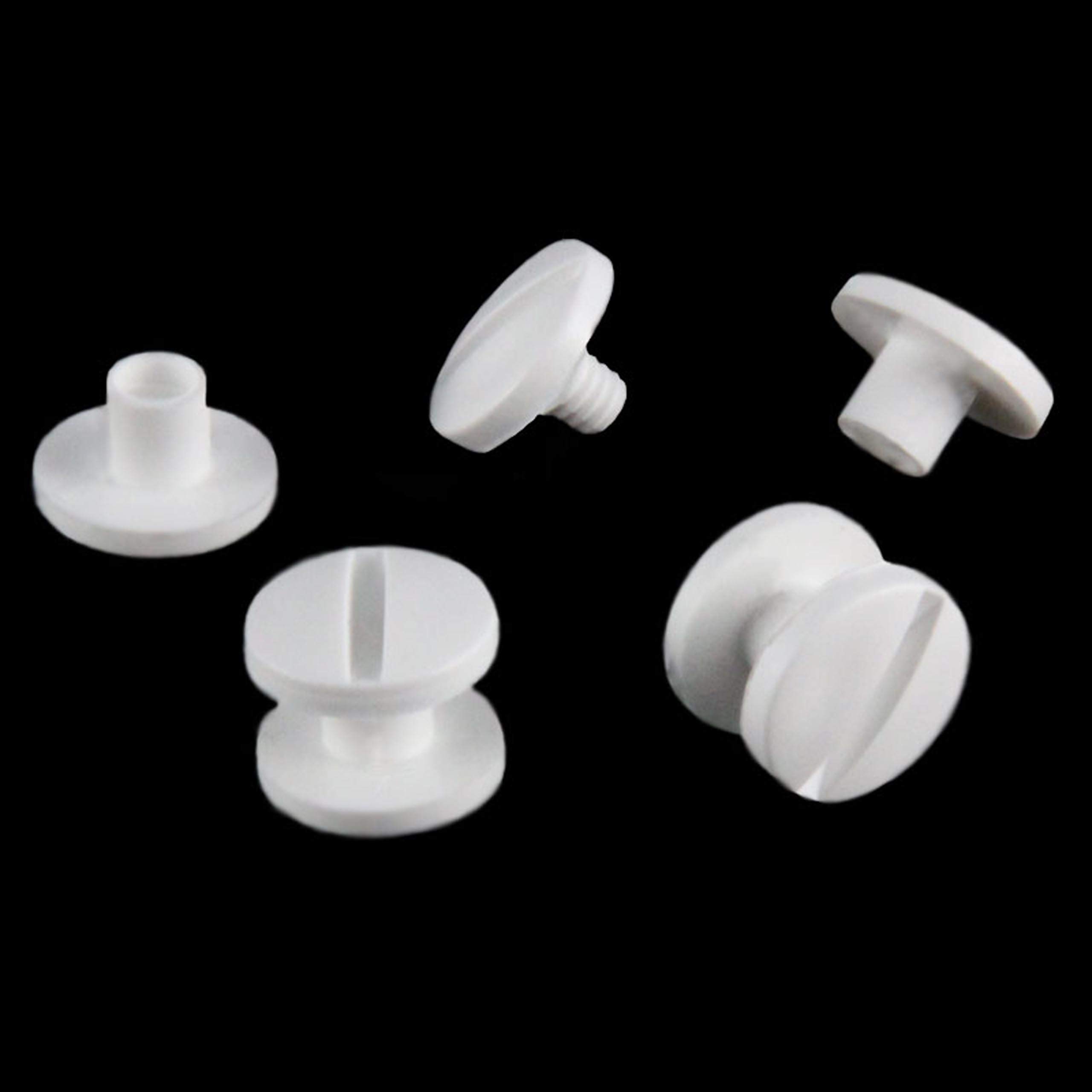 Binding screws, plastic, black or white, choice of sizes, 20, 50, 100 or 1000 pieces, plastic fasteners for notebooks, scrapbook, card folder, etc.