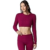 Florence by Mills Womens Barre Super Crop Cable Sweater