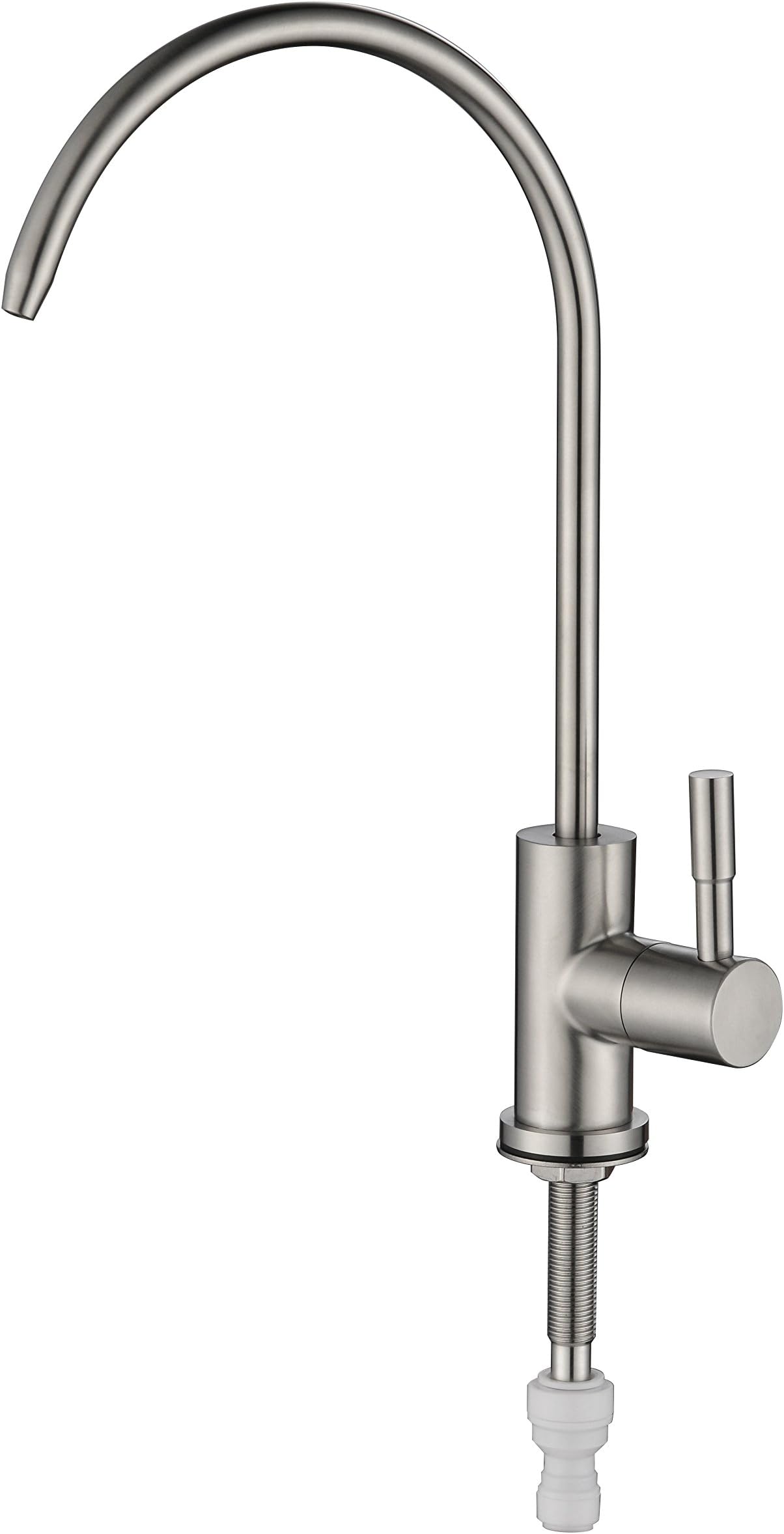 Water Faucet , Beverage Faucet Drinking Water Purifier Filter Filtration System for 1/4-inch Tube, Lead-Free, Brushed Stainless Steel , By Velraptor
