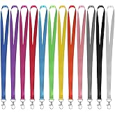 FdcLixuvol 12 Pcs Badge Lanyards 12 Colors Breakaway Lanyards Neck Office Straps with Swivel Hook Badge Clip for Keys ID Cards Office Events