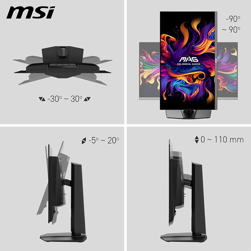 mag 272QP QD-OLED X50 de 27 Pulgadas Monitor Gaming WQHD, Panel OLED Quantum Dot 2560 x 1440, 500 Hz, 0,03 ms, DisplayHDR True Black 500, AMD FreeSync Pro, HDMI 2.1, DP 1.4a, Negro