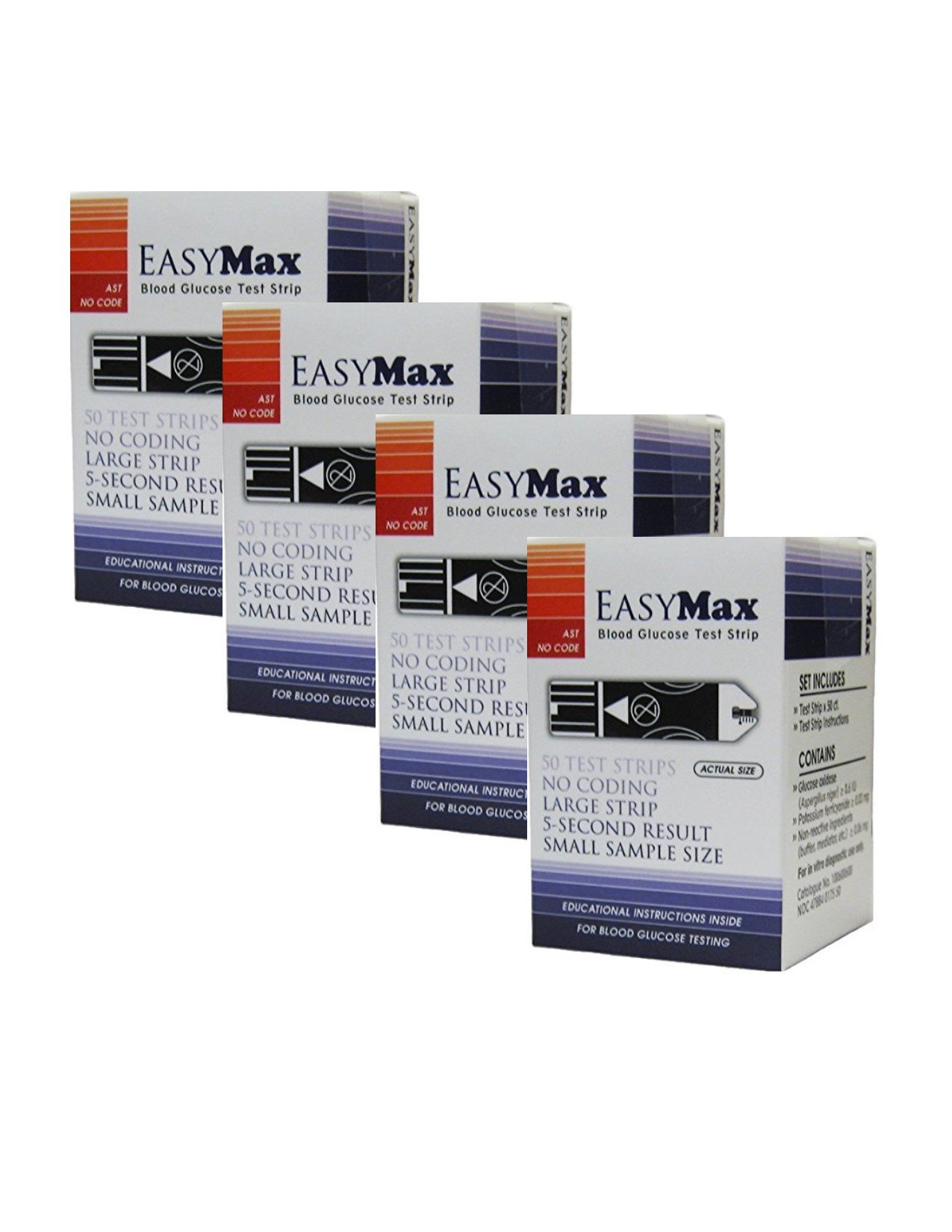 EASYMax Blood Glucose Test Strips Mail Order box 50 Ct