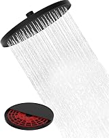 Hibbent Self-Cleaning 10 Inch Rainfall Shower Head Black