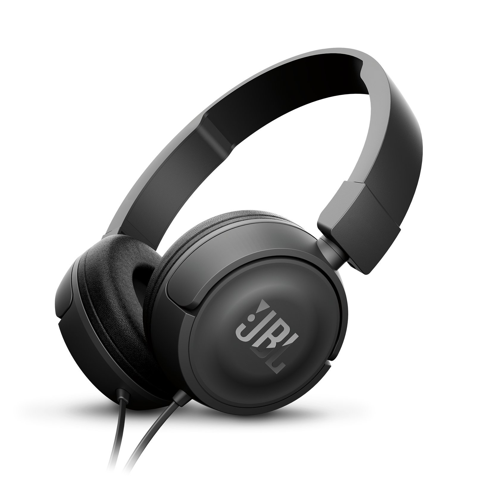 JBL Tune 450 On-Ear Lightweight Foldable Headphones with Pure Bass Sound, Universal 1-Button Remote with Built-In Microphone, Black