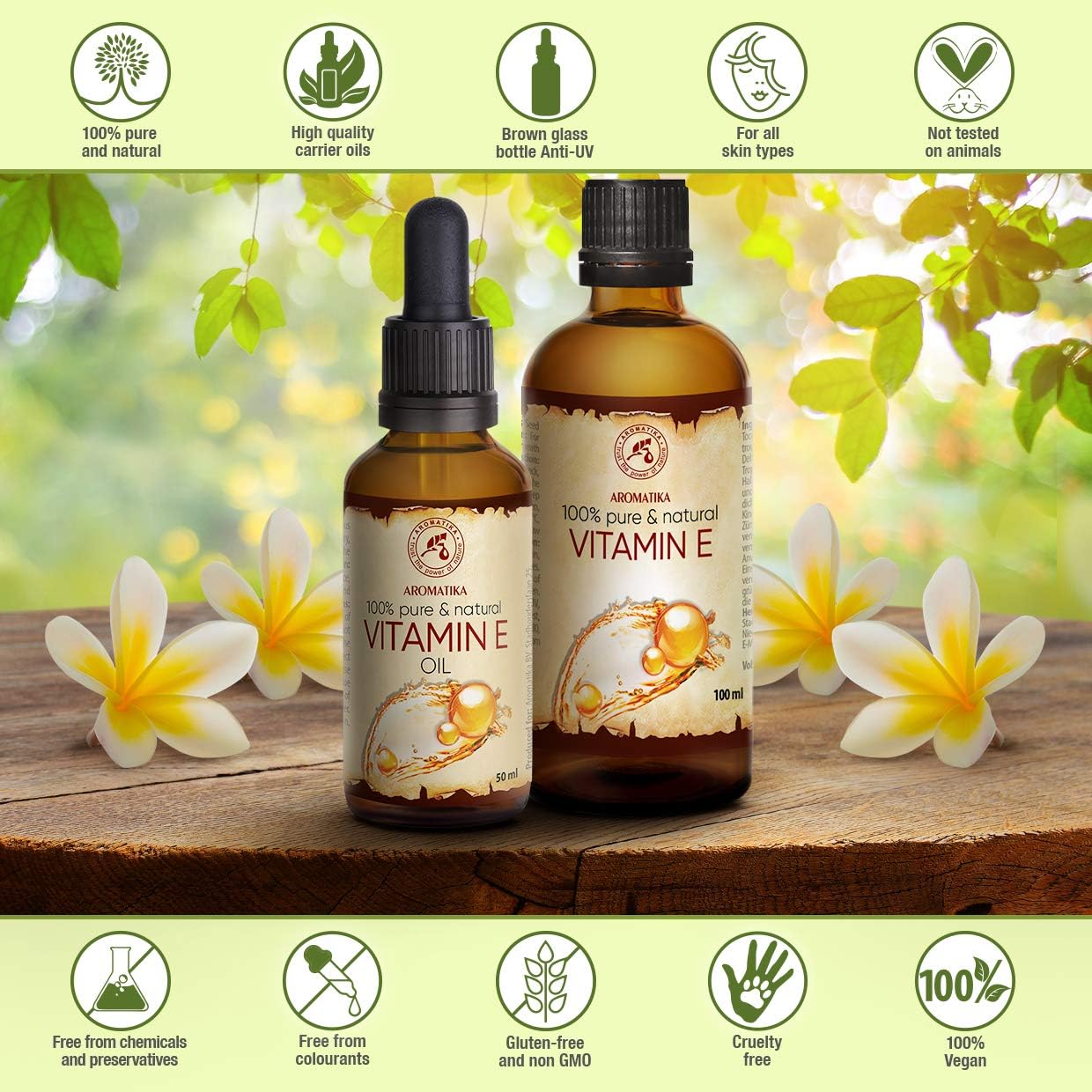 Vitamin OIL E 50ml, Tocopherol, Natural, Rich in Vitamin E, Anti Aging Oil against Wrinkles of all Kinds, Care for Face, Skin - Image 3