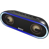 DOSS SoundBox Pro+ P300 Bluetooth Speaker with 40W Stereo Sound, Extra Bass, IPX6 Waterproof, TWS Pairing, Diverse Lights Show, 20H Playtime, Portable for Party, Camping, Beach