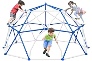 VIRUBI 11 FT Climbing Dome for Kids 3-10, Outdoor Play Equipment Supporting 1000 lbs, Anti-Rust Jungle Gym, Easy Assembly Geometric Dome Climber Play Center (Blue & White)