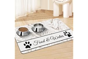 SNGKMSYG Pet Feeding Mat - Absorbent Dog Food Mat for Floors Waterproof，Dog Cat Placemat Mat for Food and Water Bowls - No Stains No Sliding Quick Dry Dog Water Mat Eating Mat Dish Mat D1-30 * 50cm