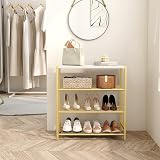HOME BI 4-Tier Metal Shoe Rack with MDF Top Gold Storage Organizer view 2