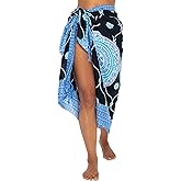 Back From Bali Womens Floral Print Sarong Swimsuit Beach Cover Up Wrap Skirt Pareo