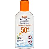 Safe Sea Jellyfish Sting-Blocking Sunscreen for Kids, SPF 50+ Lotion 4oz, Waterproof, Biodegradable, Coral Reef-Safe – Body and Face Sunscreen, Anti-Jellyfish and Sea-Lice sting protection.