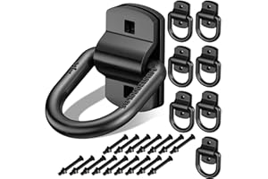 XaXmTee 1/2" Trailer D Rings Tie Down Anchors 8 Pack Heavy Duty Steel Bolt-On Forged D Ring with More Than 12000 lbs Breaking Strength for Semi Truck Trailer RV Cargo Tie Downs