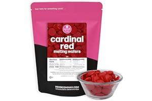 ELEVEN O'ONE Sweet Shoppe Cardinal Red Colored Melting Wafers, Red Chocolate Flavored Melting Wafers for Dipping, Baking and Chocolate Fountains, Easy to Melt (Cardinal Red, 2 pounds)