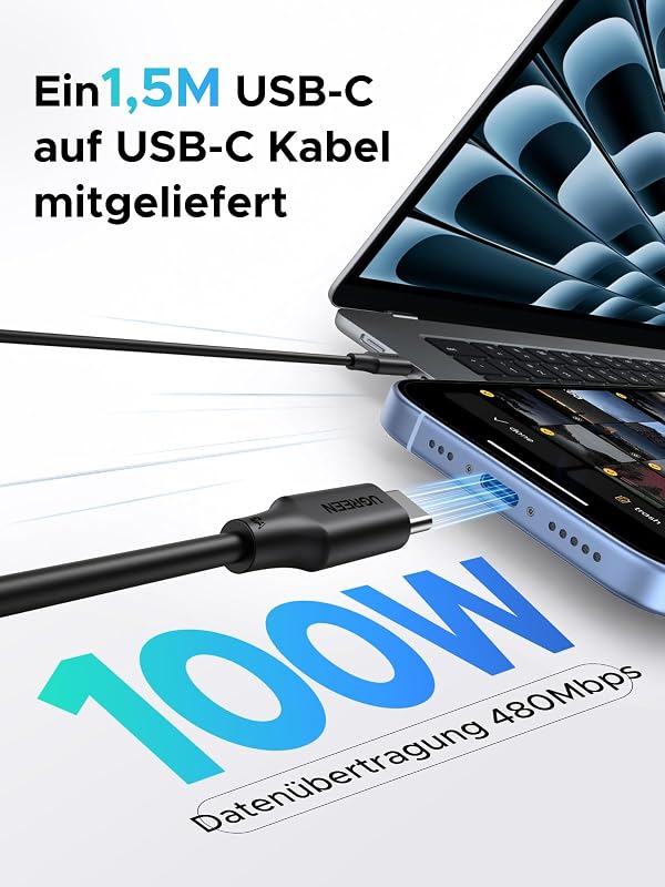 USB C Ladegerät 45W, PD iPhone Netzteil, PPS Schnellladegerät
