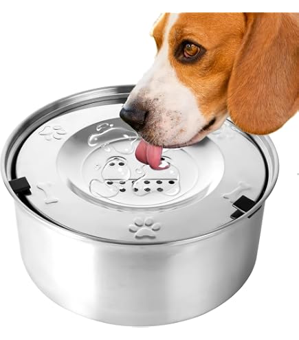 Splash Anti Gulping Dog Water Bowl Slow Feeder Water Bowl For Dogs  Stainless Steel No Spill