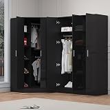 Reflect 2 Piece Wardrobe Bundle | 2 Door Corner + 3 Door Black Gloss view 3