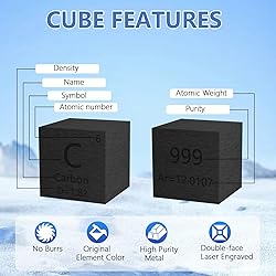 Carbon Element Cube 0.39”Density Metal Cube 10MM