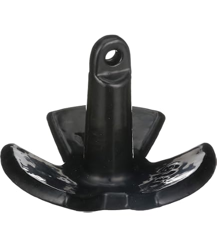 Ancre De Rivière Greenfield 7,3kg - Design Tri-Fluke Vinyle Bleu - Pour Bateaux Jusqu'à 18 Pieds - Pénétration Fonds Meubles