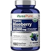 NusaPure Blueberry Concentrate 30:1 Extract, 667 mg Equivalent to 20,000 mg 180 Veg Caps Suitable for Vegetarian, Vegan, Non-GMO