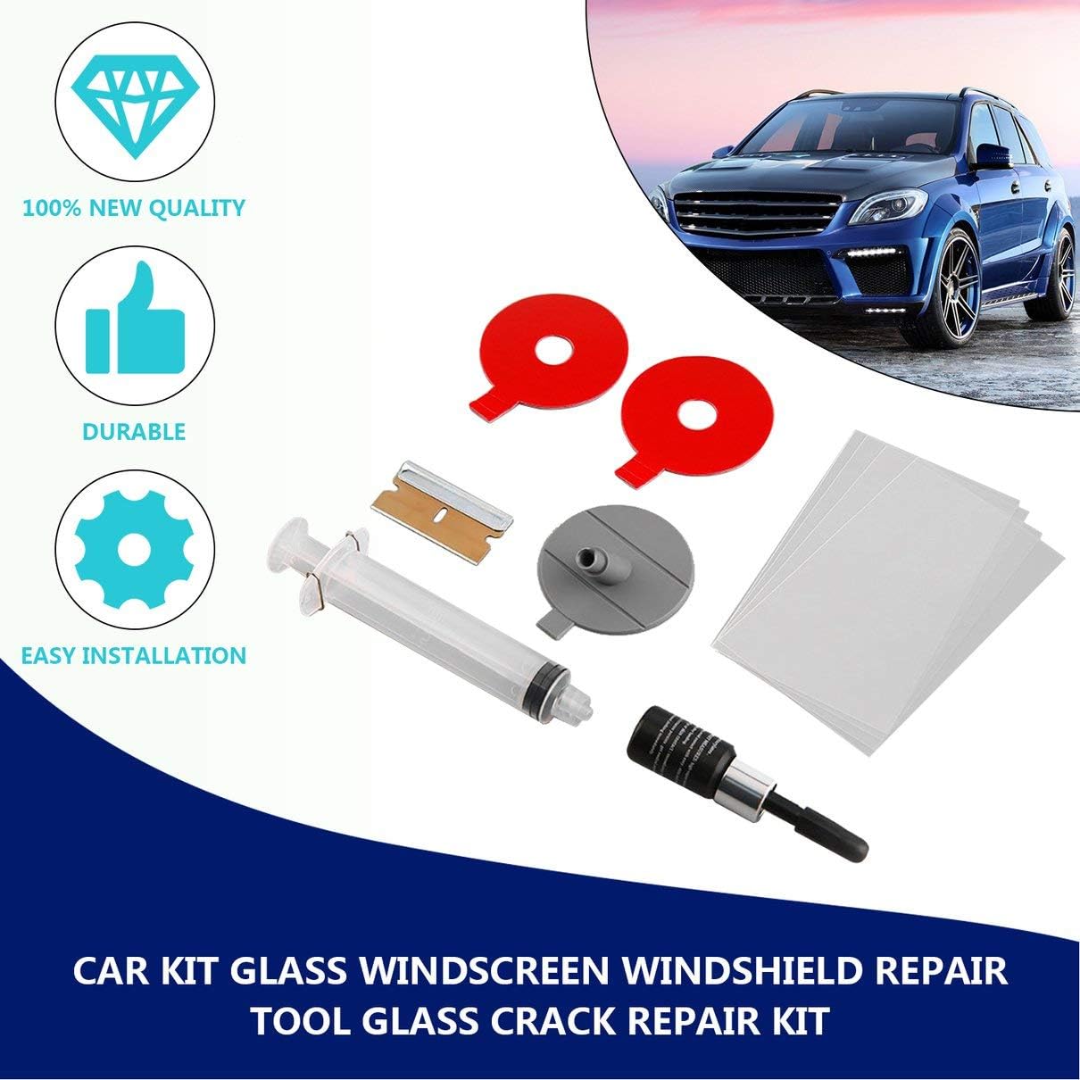 Car Windscreen Glass Repair Tools Auto Windshield Window Polishing Kit Chip Crack Star Bullseye DIY Set Car Accessories