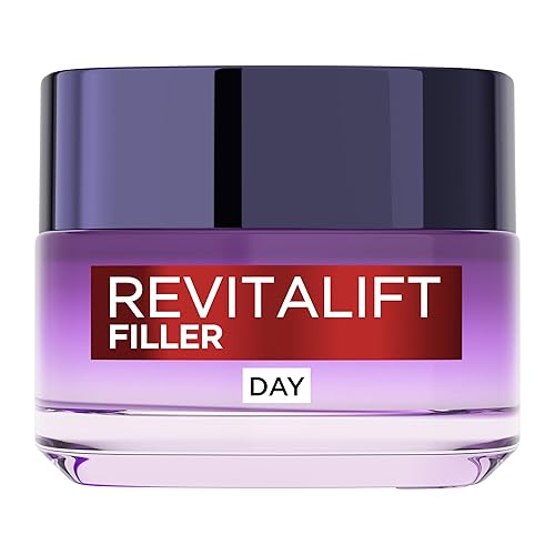 L’Oréal Paris Revitalift Filler Deep Replumping Anti-Ageing Day Cream, Intensely Hydrates, Replumps Skin, and Smooth Wrinkles with Macro, Micro, and Micro-Epidermic Hyaluronic Acid, 50ml, Age 35+