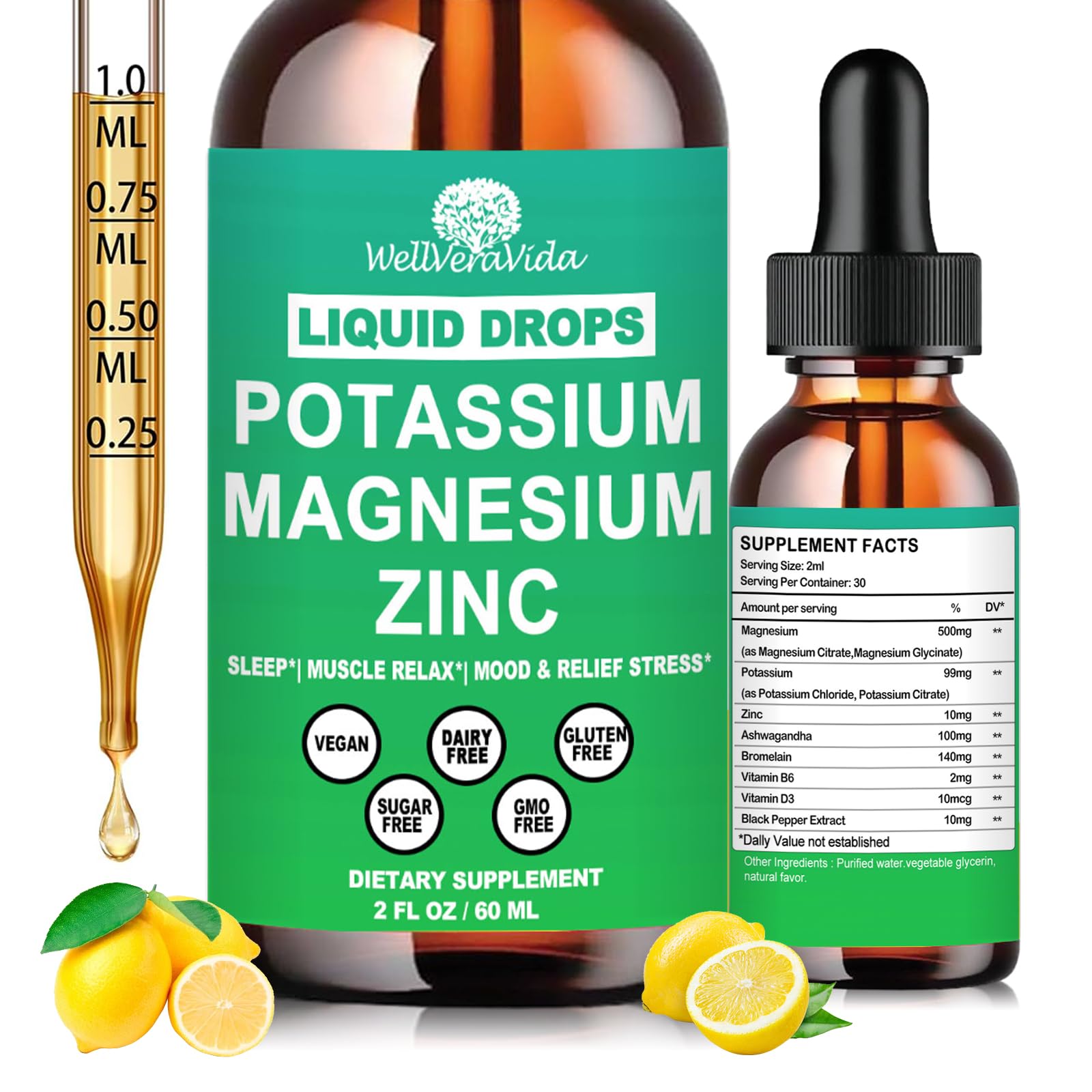 Liquid Drops Potassium Magnesium Zinc