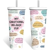 WWHSAI My Mental Breakdown Tumbler with Lid 24oz, Sobriety Best Mental Health Motivational Inspirational Gifts for Women, Stainless Steel Insulated Travel Cup Double Wall Vacuum Insulated Mug