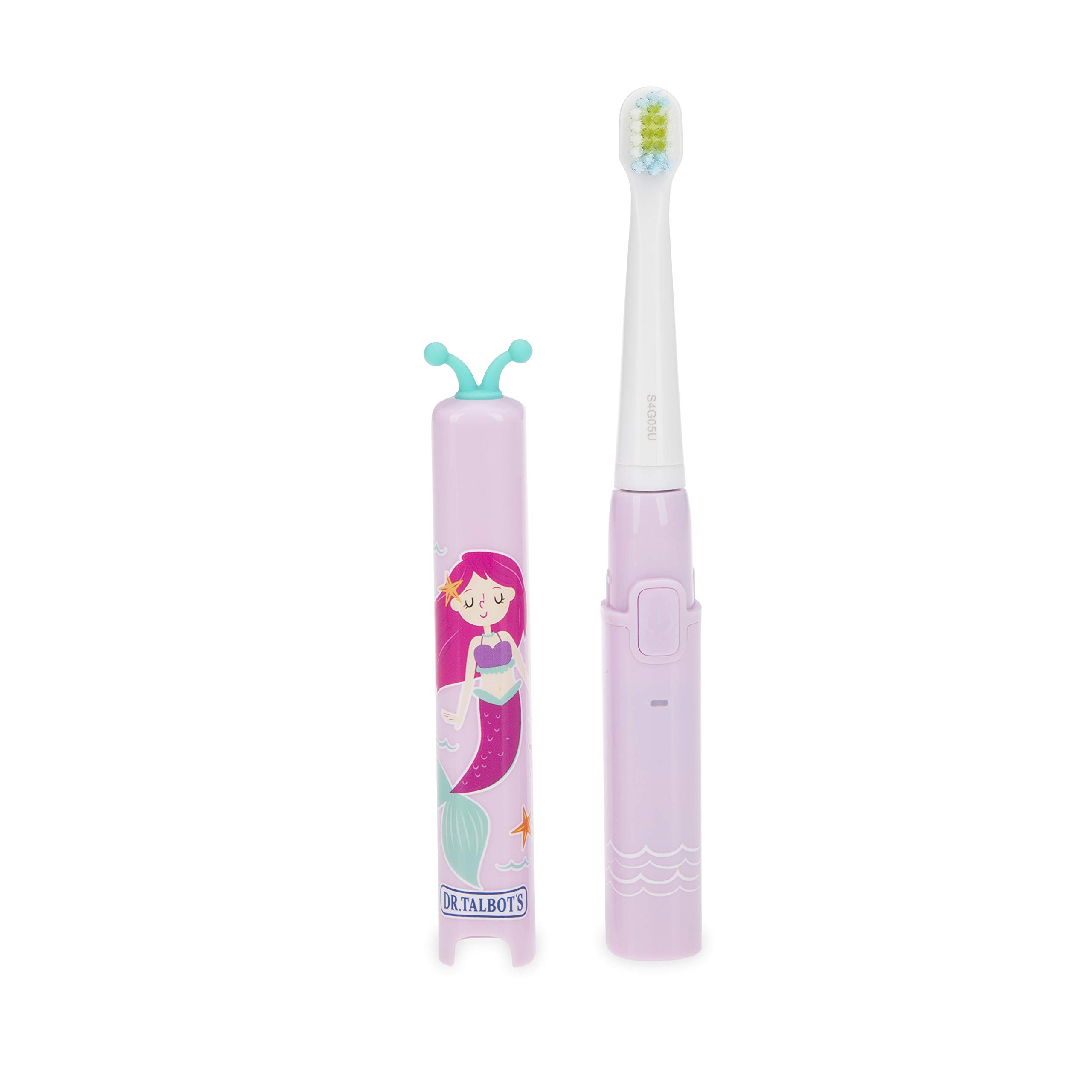 Dr. Talbot's Nuby Toddler Sonic Electric Toothbrush with Rechargeable Battery, 3 Cleaning Modes, Mermaid