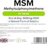 Lindens MSM 1000mg 90 Vegan Tablets One a Day UK Made view 2