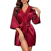 Avidlove Women's Kimono Robe Short Satin Pure Short Silky Robes