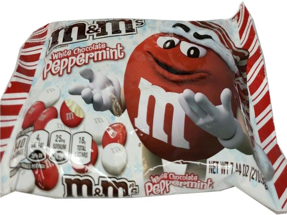 M&Ms White Peppermint Chocolate Candies 210.9g Bag Amazon.co.uk Grocery