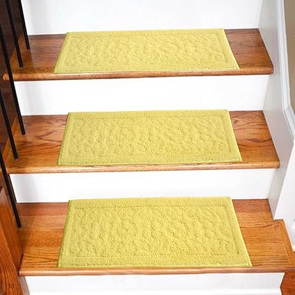 Avioni High Quality Stair/Door Mats With Rubber Backing (set of 3)- Cream Colour