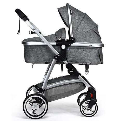 dark grey pram