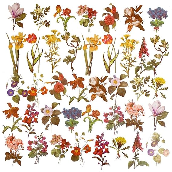 flowers and plants stickers doraking decoration sulfuric paper