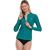 Hurley Rash Guard for Women Full Zip, Zip Up Long