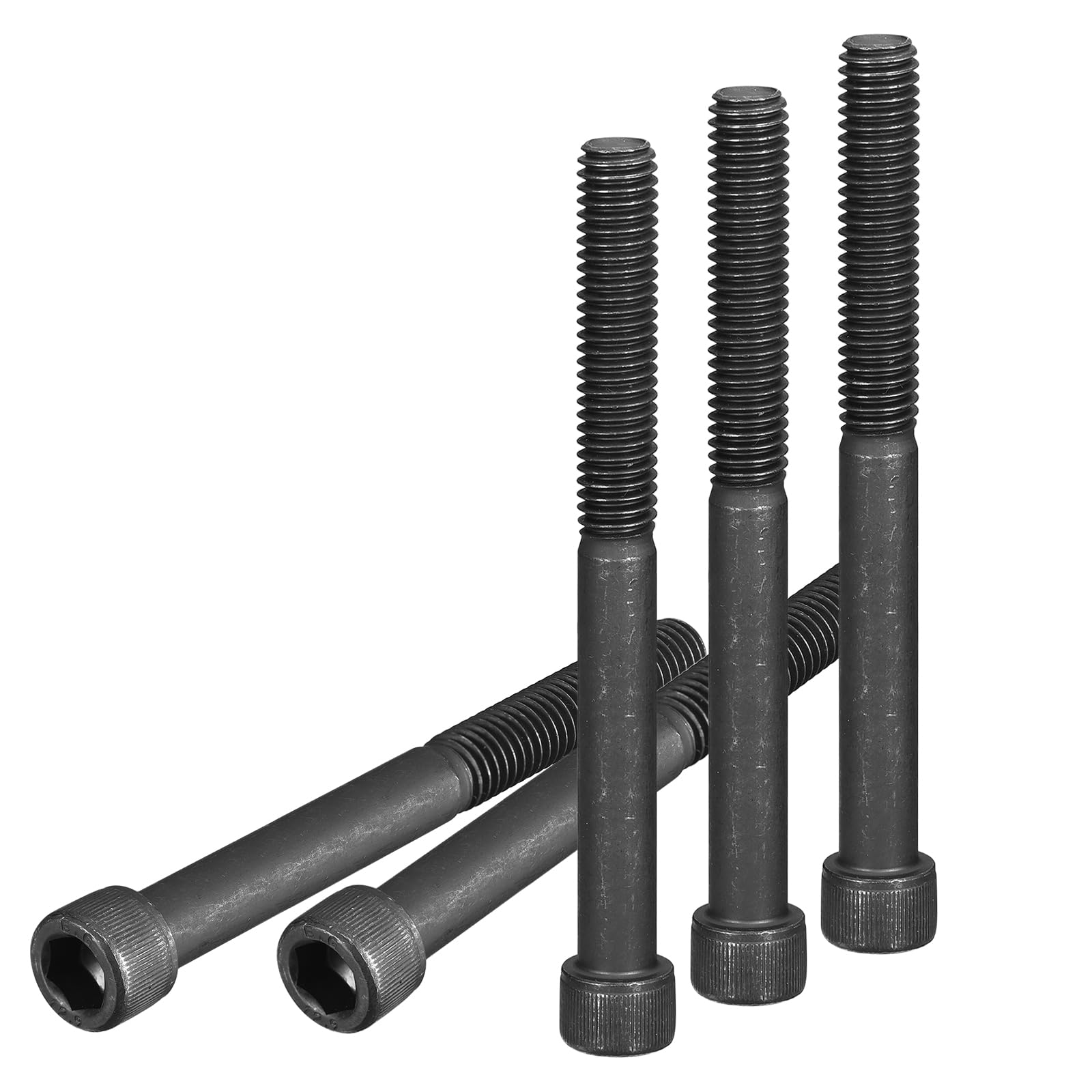 DTGN 3/8-16x4" Socket Head Cap Screws Bolts, 10Pcs 12.9 Grade Alloy Steel, Machine Hex Socket Screw, Hex Drive, Black Oxide Finish, UNC Coarse Thread Partially Threaded