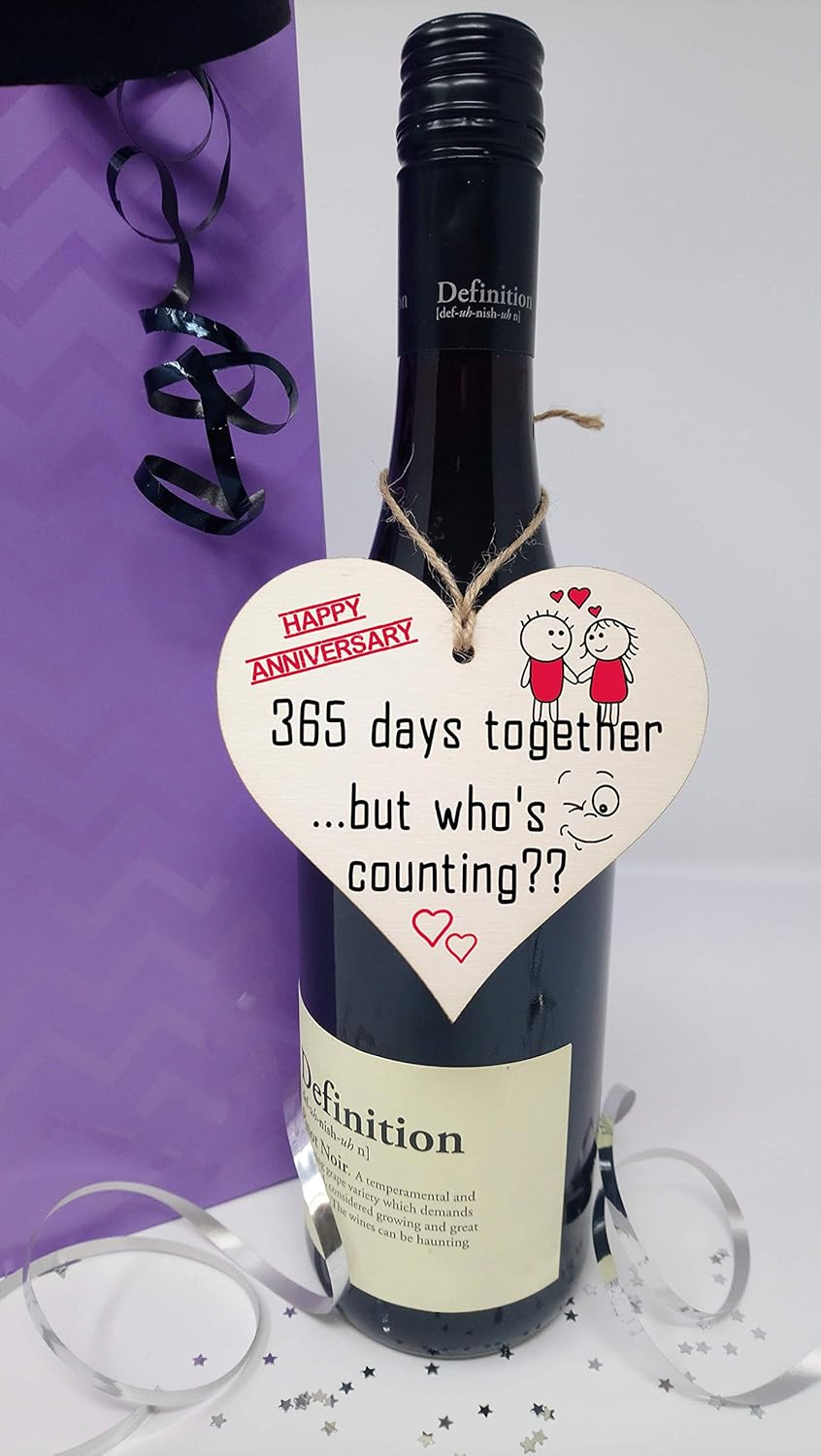 Handmade Wooden Hanging Heart Plaque Gift to Celebrate 1st Wedding Anniversary Husband Wife Someone Special Keepsake - Image 4