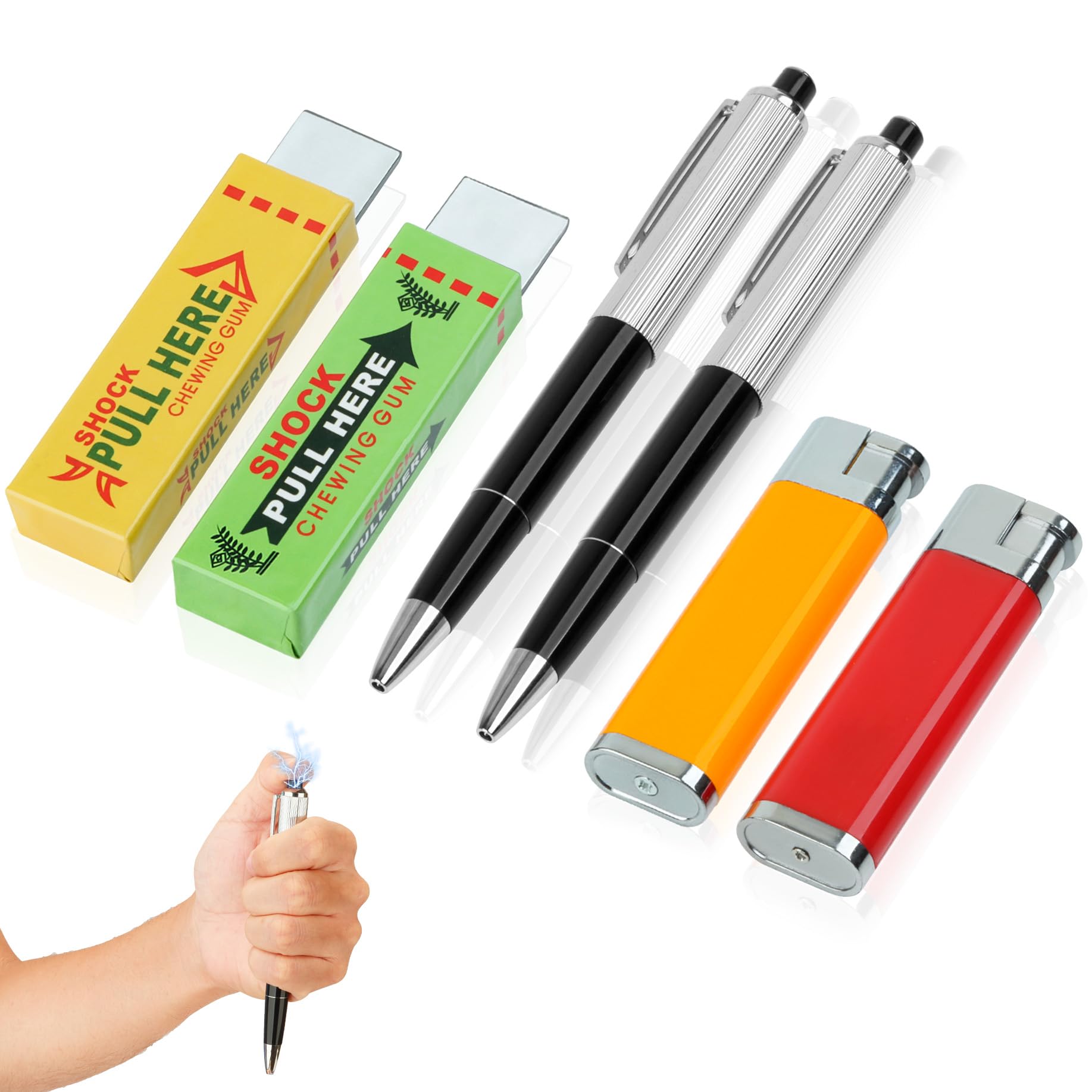Photo 1 of * FOUR PIECES TOTAL * WOCNIB 6-Piece Electric Shock Prank Toy Set Featuring Three Types of Electric Shocking Methods. It Makes Your Friends tremble Suddenly and can add Humor to Any Party.