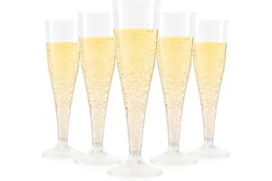 YOUTHSHIP 48 Pack Plastic Champagne Flutes 4.5 Oz Disposable Plastic Champagne Cups Clear Cocktail Glasses For Weddings Birthdays Christmas Party Mimosa Glasses Acrylic Wine Cups shatterproof