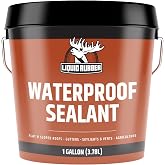 Liquid Rubber Waterproof Sealant - Roof &amp; Gutter Coating, Black, 1 Gallon | DIY Leak Repair Coating, Flexible Elastomeric Waterproofing Membrane for Flat &amp; Low-Slope Roofs, Gutters, Concrete, Plywood