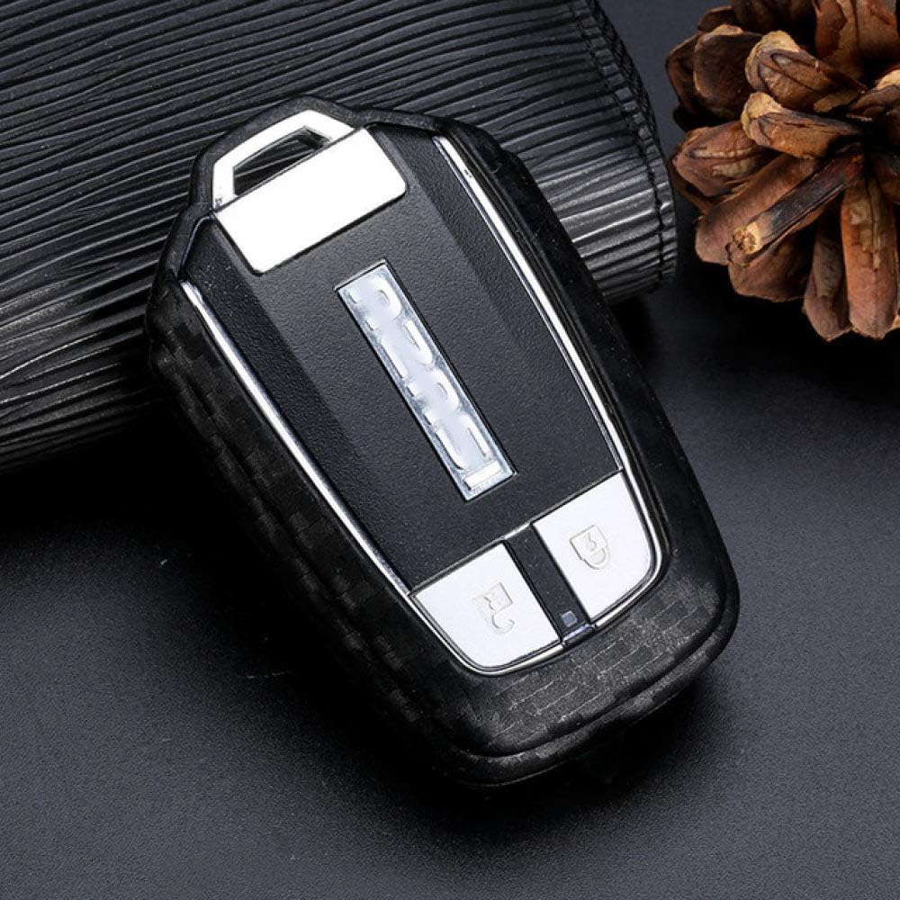 FYMIJJ key chain Carbon Fiber Pattern Soft Silicone Car Key Fob Case For All New Isuzu D-MAX MU-X 3.0/ X-series Smart Key Ring Cover,A
