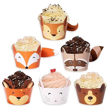 Woodland Baby Shower Cupcake Wrappers Set Of 24 Woodland Creatures
