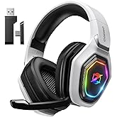 Ozeino Wireless Gaming Headset for PS5, PC, Switch| Lossless Audio-40H Batt | Play &amp; Charge, 2.4GHz USB &amp; Type-C, Flip Mic, Works with PS4, Mac, laptop, mobile, Ideal for FPS, RPG