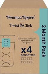 Tommee Tippee Twist & Click Nappy Bin Refills 4x 10.5m Original Cassettes view 2