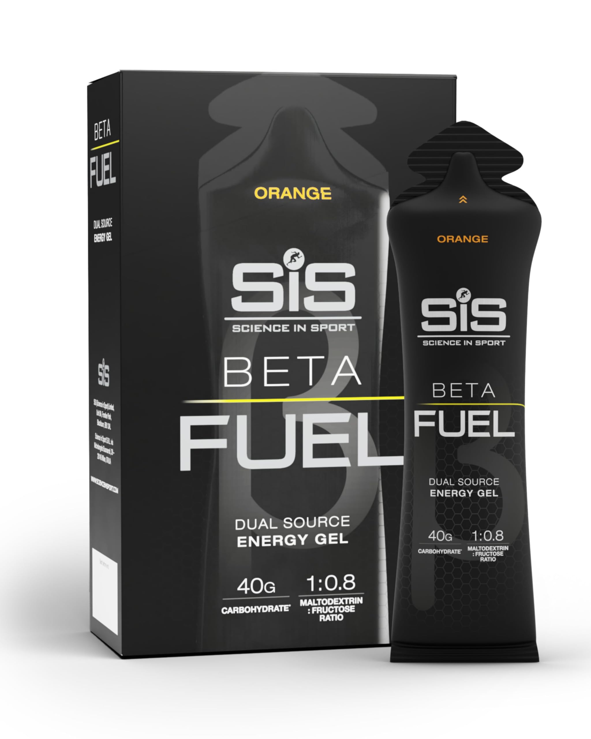 Science in Sport Beta Fuel Dual Source Gel 6 x 60ml Orange – High-Energy Carbohydrate Gel with 40g of carbohydrates, Easy-to-Digest Energy Gel for Optimal Performance