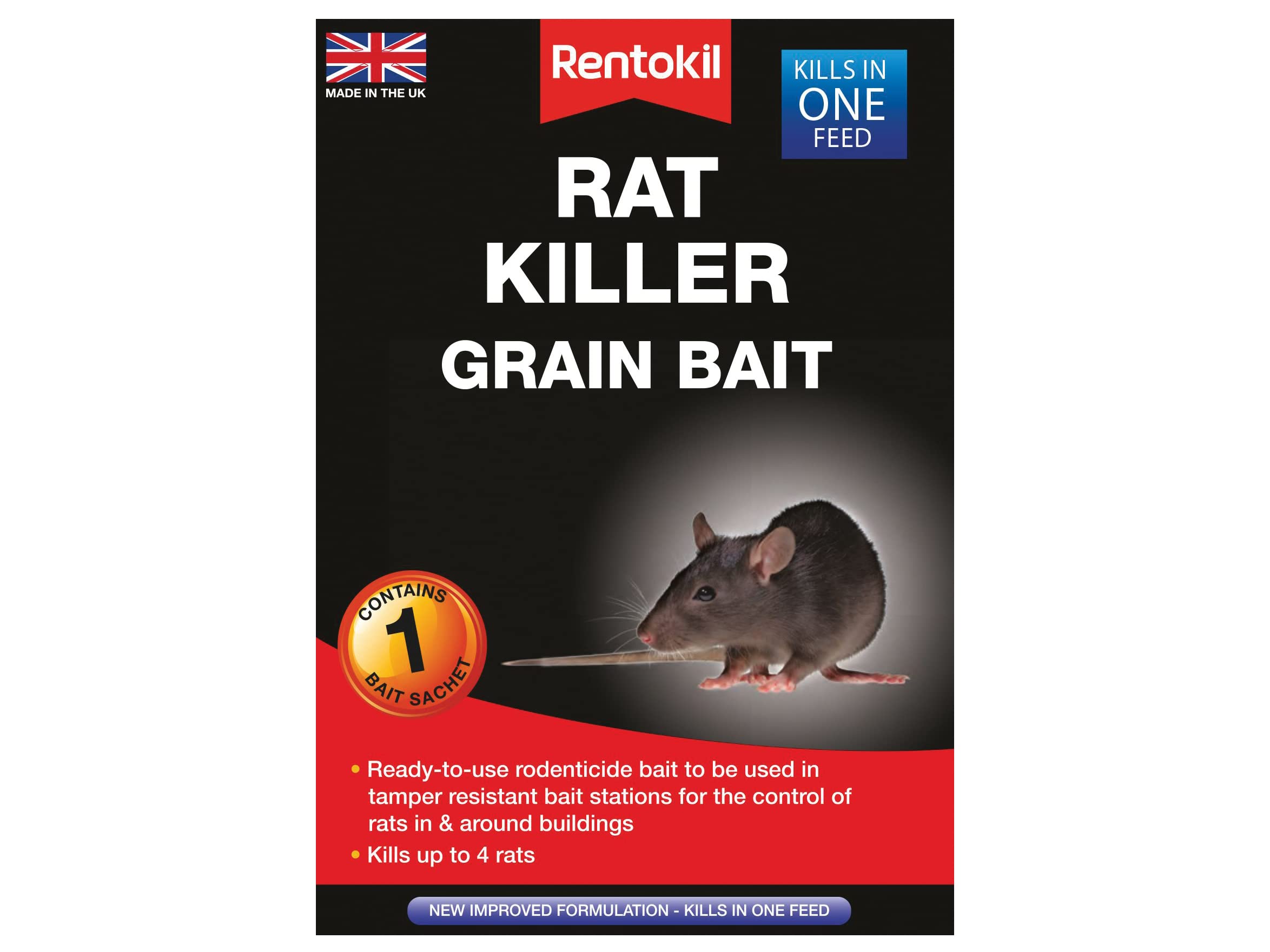 Rentokil PSR31 Rat Killer Grain Bait, 50 gm Sachet