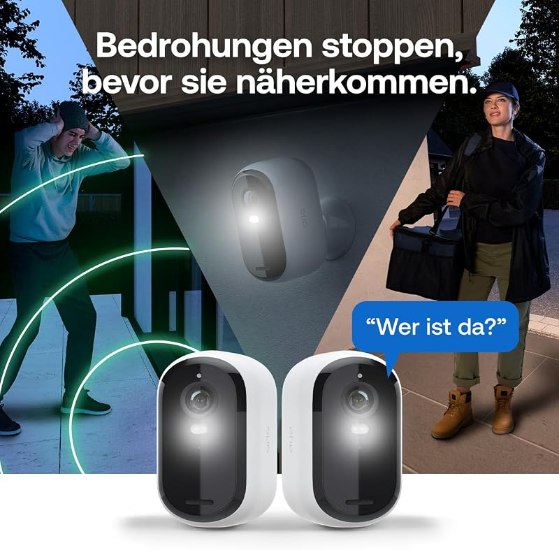 Essential 3 HD Akku Überwachungskamera Aussen & Solar, 2-Kamera-Set