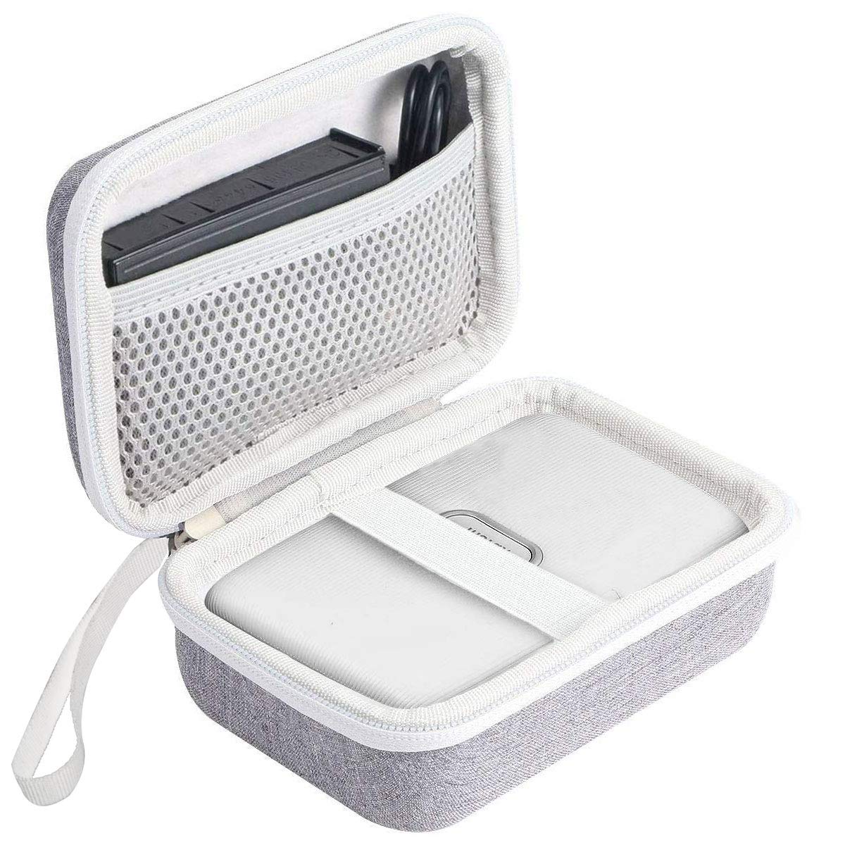 Khanka Hard Case for Fujifilm instax mini Link Smartphone Portable Printer.Fits Film Photo Paper and Cables.(Gray&White)